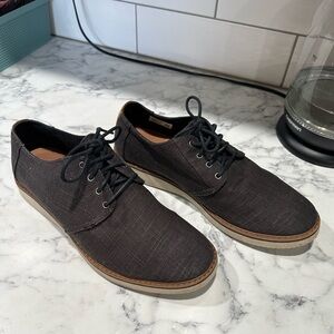 TOMS Preston linen light‎ weight men’s dress shoes size 10 dark gray
